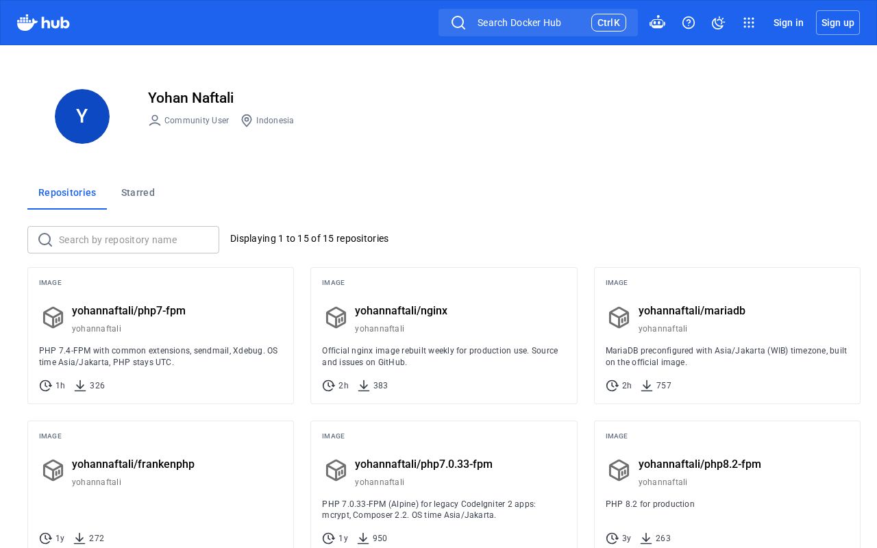 Preview of Dockerhub Yohannaftali Php8 Fpm