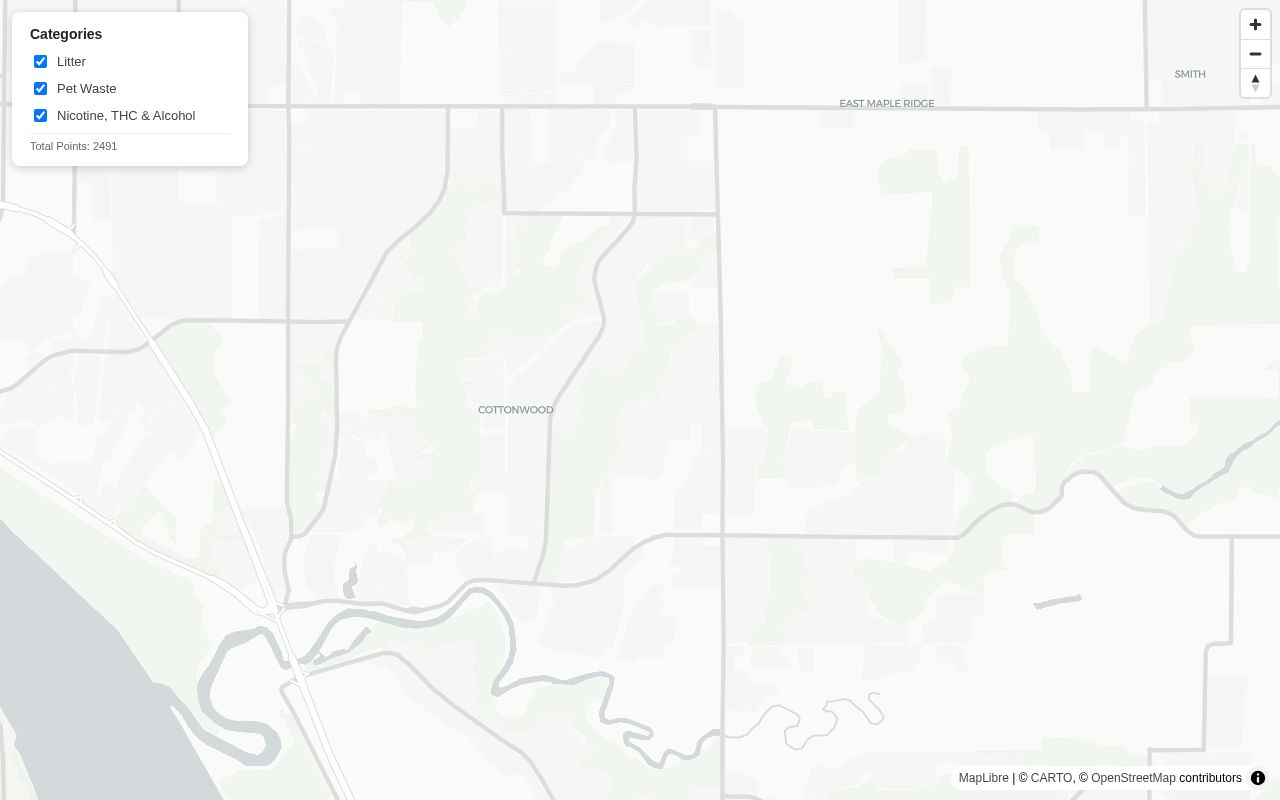 Preview of Maple Ridge Open Litter Map
