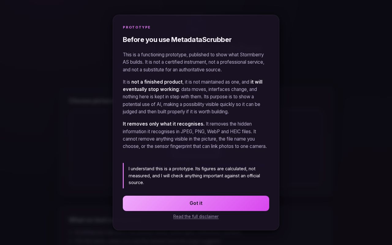 Preview of MetadataScrubber