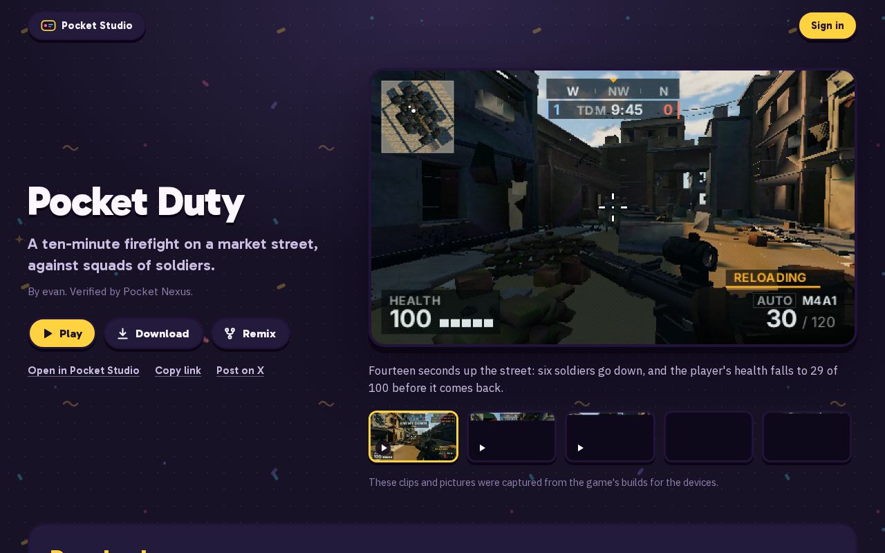 Preview of Pocket Duty