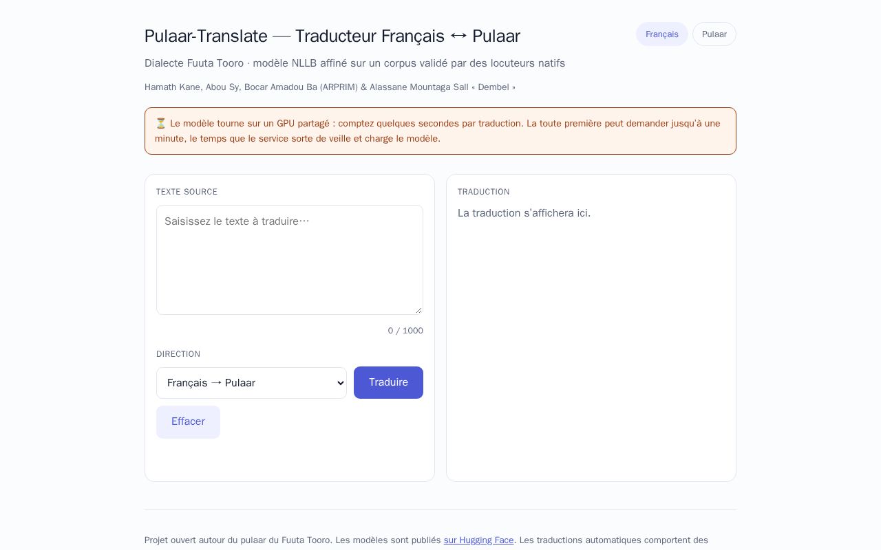 Preview of Pulaar Translate