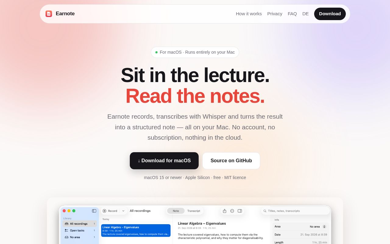 Preview of Earnote