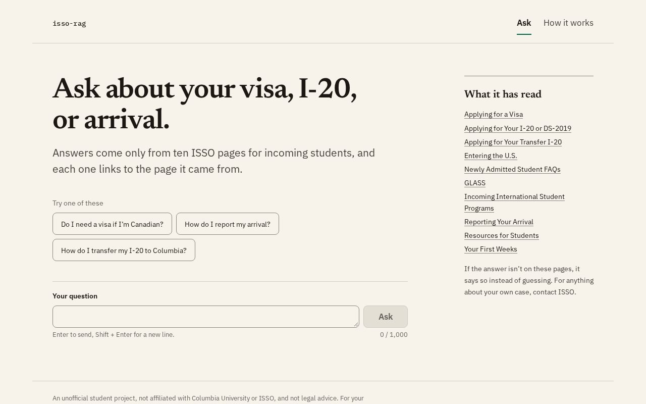 Preview of Isso Rag Chatbot