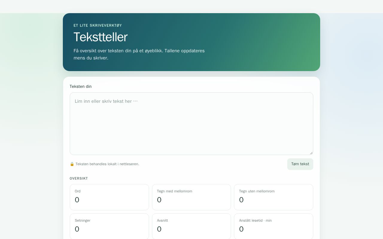 Preview of Tekstteller