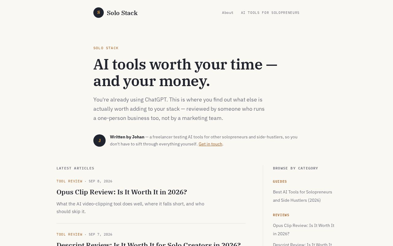 Preview of AI tools for solopreneurs and side hustlers — tested in public.