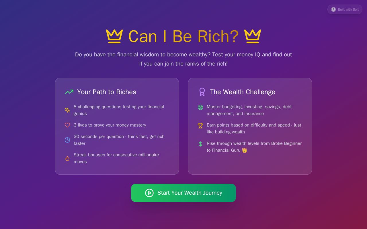 Preview of Can I Be Rich ?