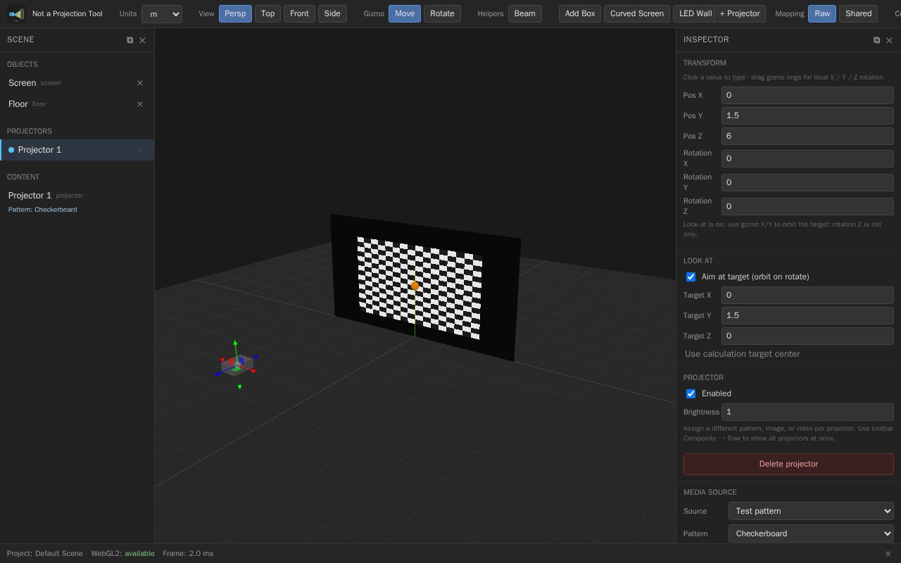 Preview of Browser-based 3D projection planning simulator