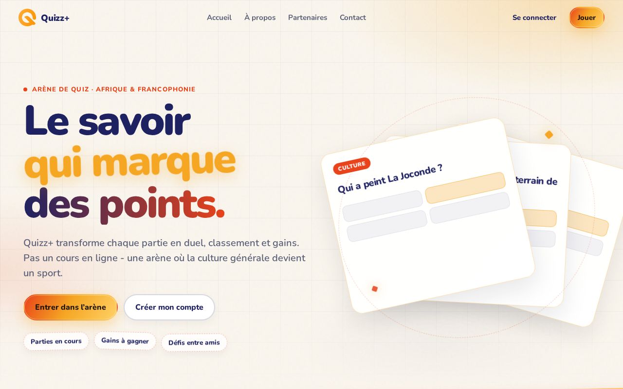 Preview of Quizz Website