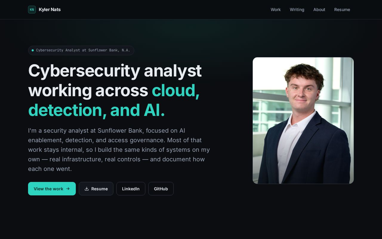 Preview of Personal Website showing what I am learning and working on.