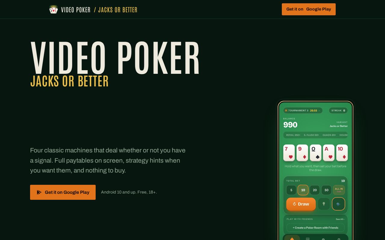 Preview of Videopoker Site