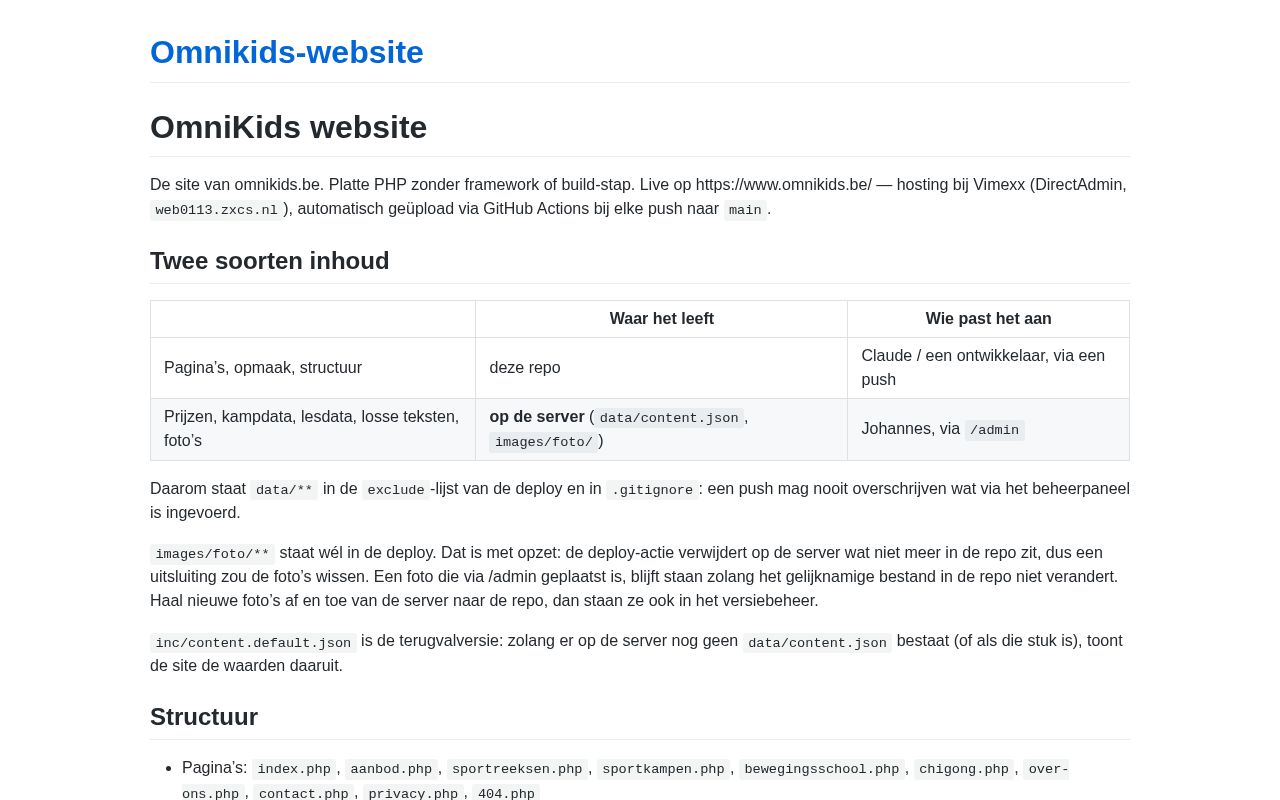 Preview of Omnikids Website