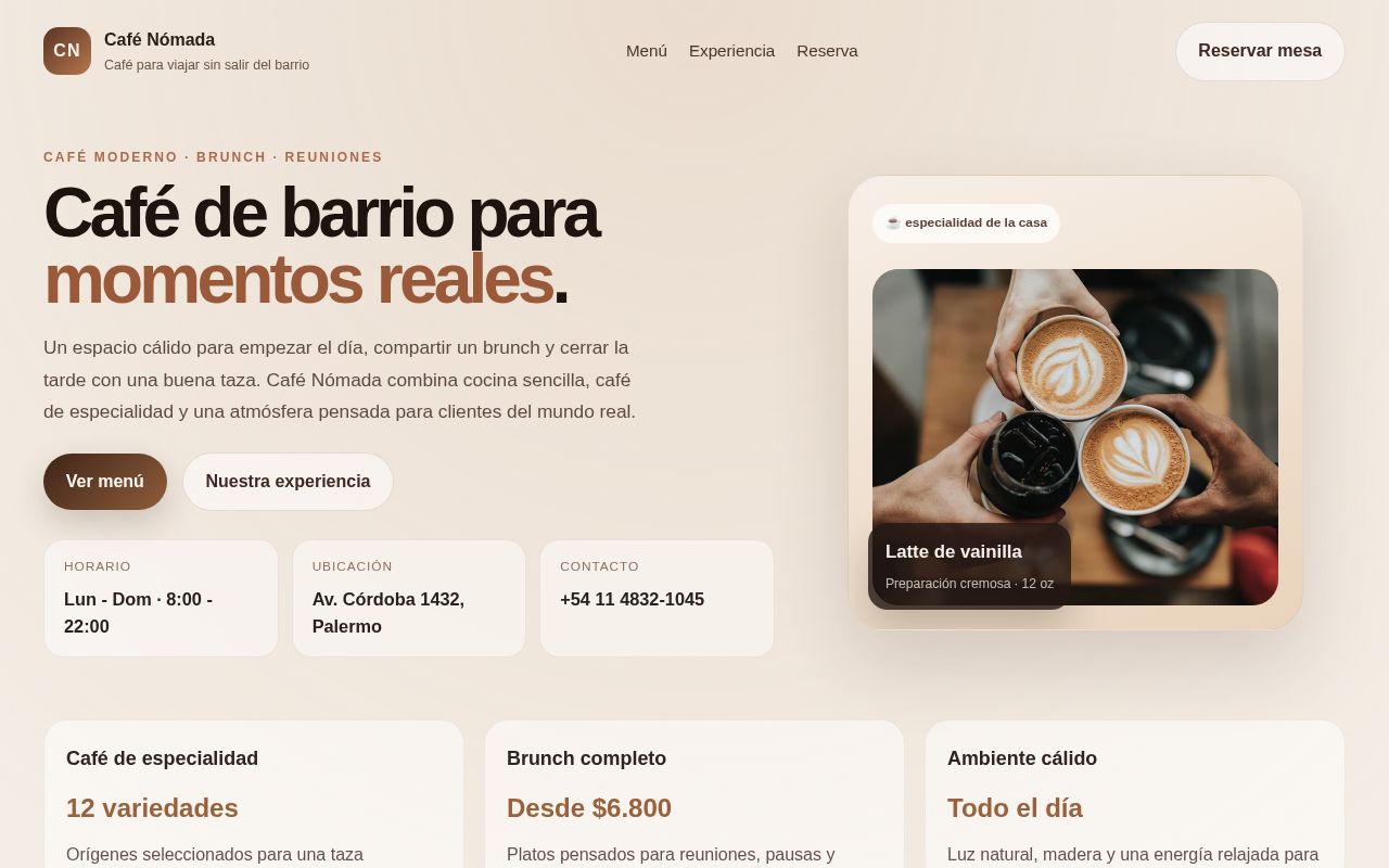Preview of Cafe Nomada Template