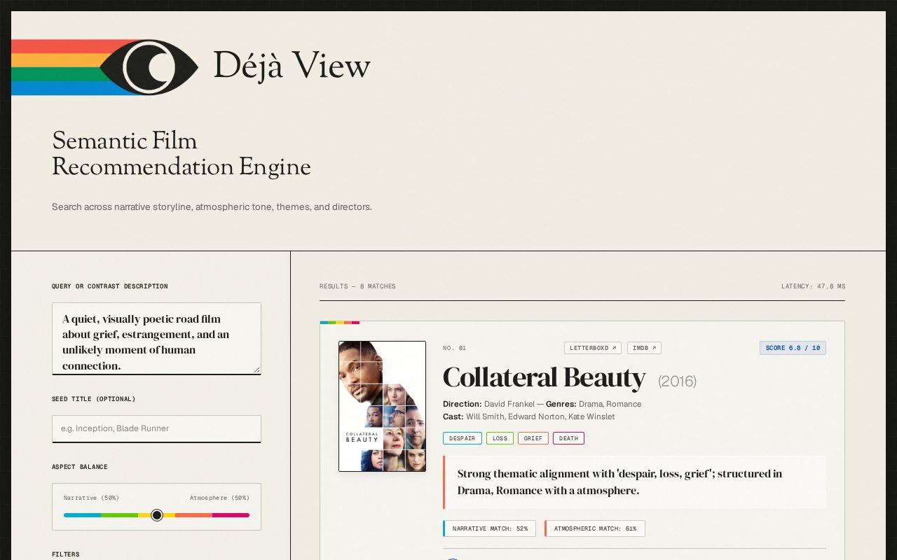 Preview of DejaView Film Recommender