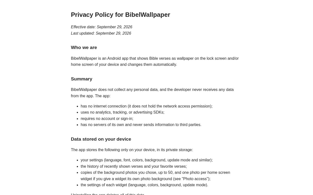 Preview of Bibelwallpaper Privacy