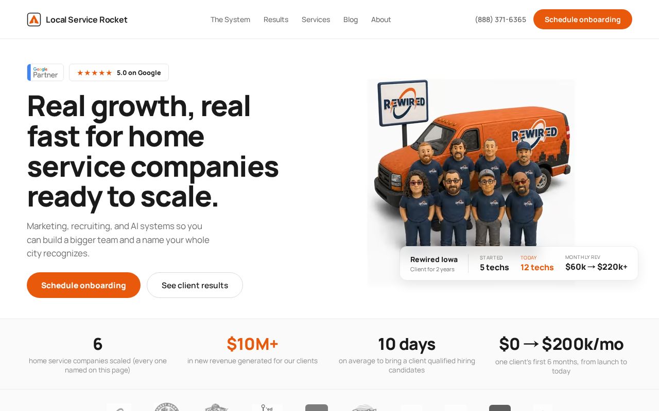 Preview of Local Service Rocket Website V2