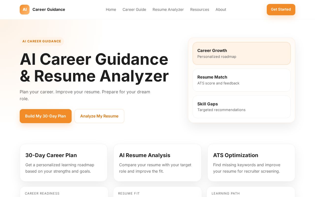 Preview of AI Carrier Guidance And Resume Analyser