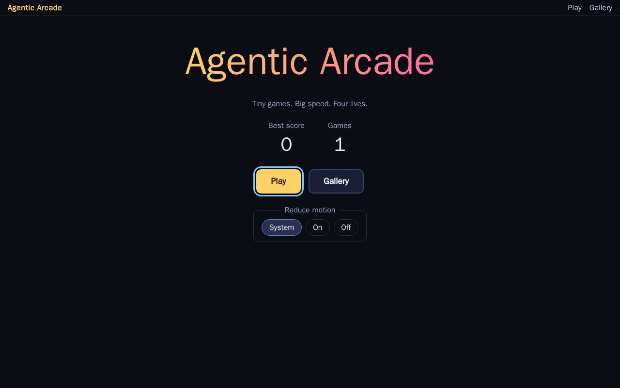 Preview of Agentic Arcade