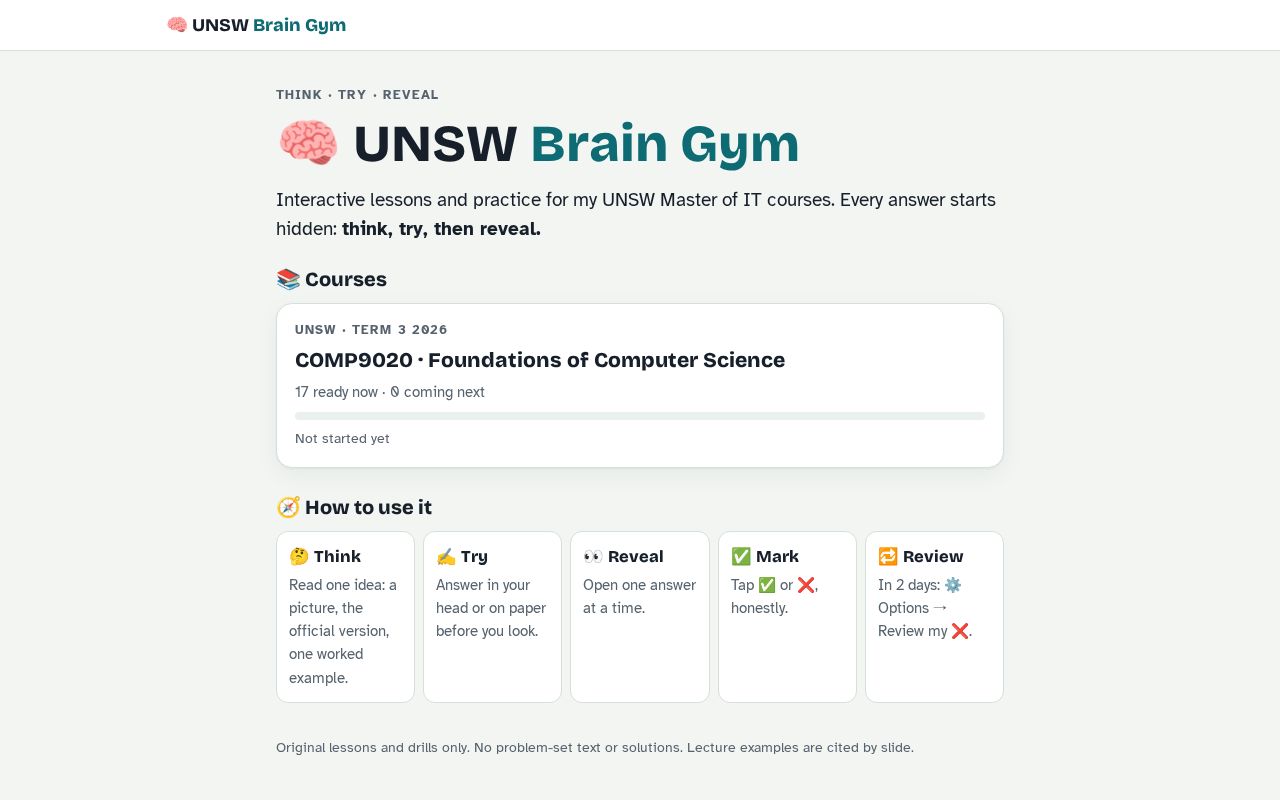 Preview of Unsw Brain Gym