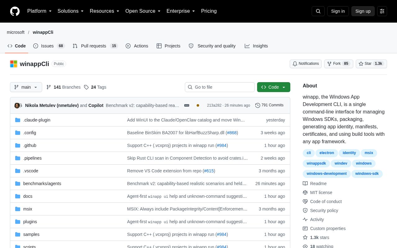 Preview of WinappCli