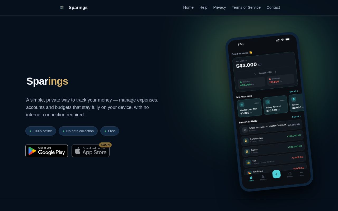 Preview of Sparings Website