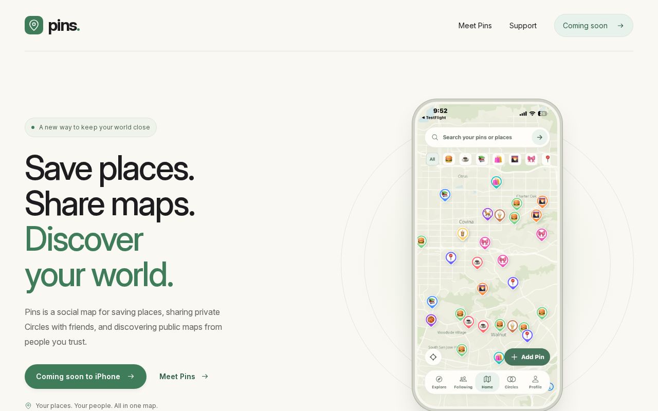 Preview of Pins Website