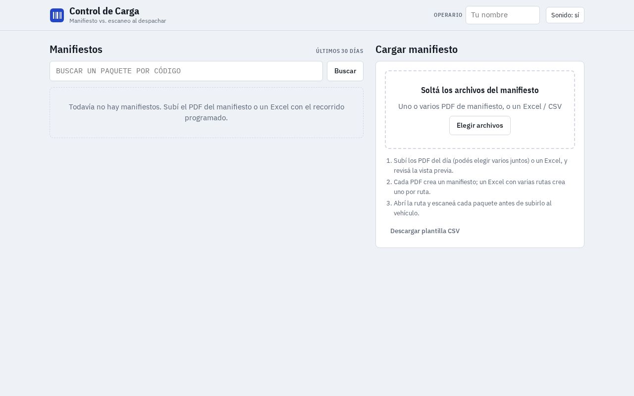 Preview of Control Carga