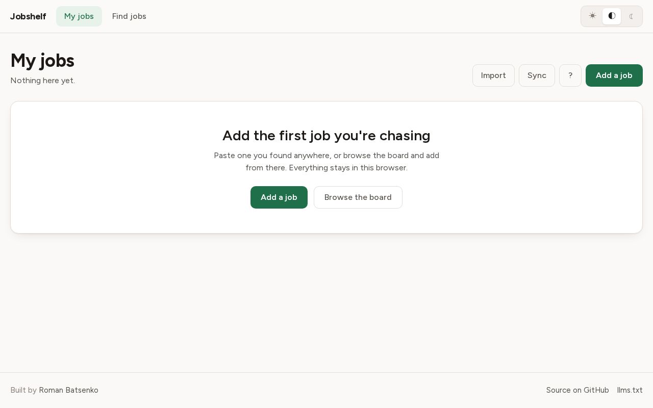 Preview of Jobshelf