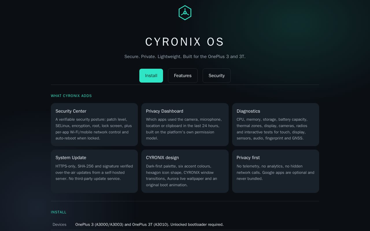 Preview of CYRONIX OS