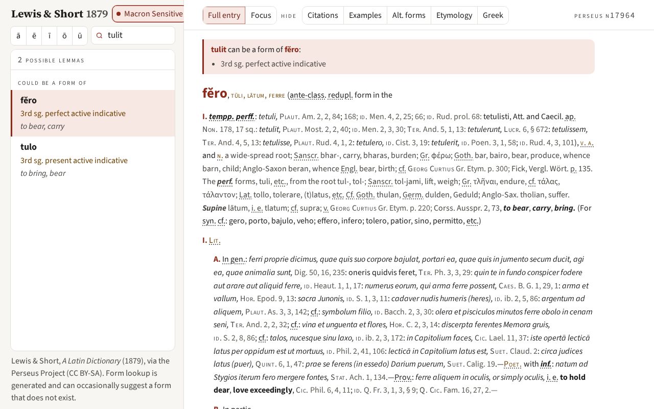 Preview of Latin Dictoniary