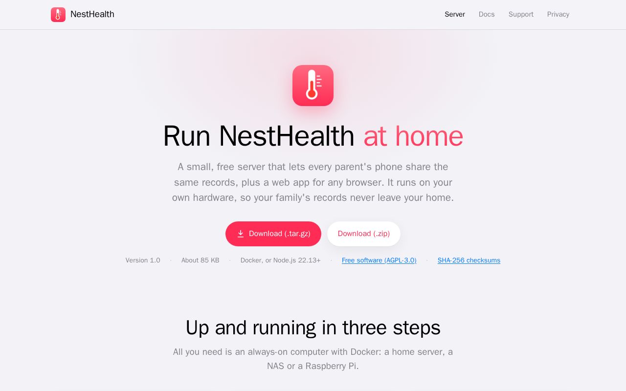 Preview of Nesthealth Server
