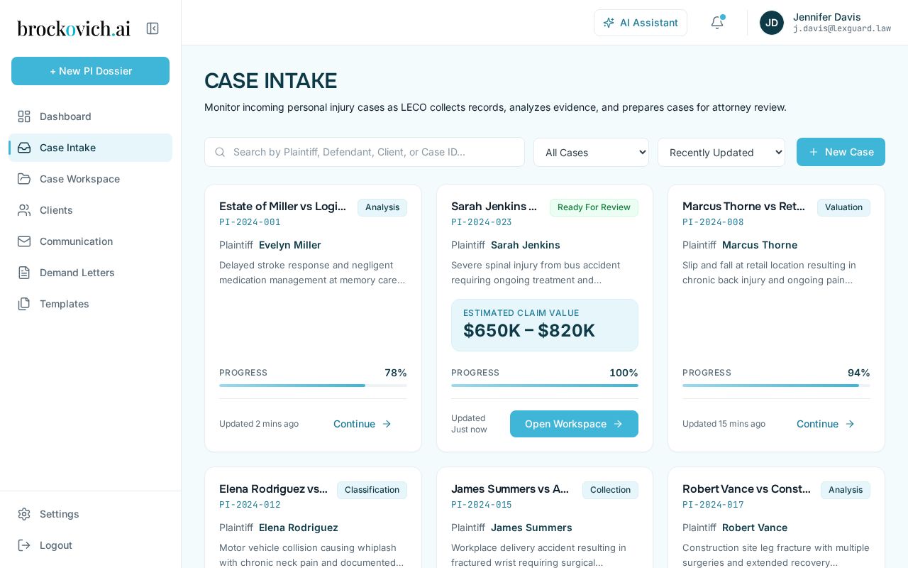 Preview of Personal Injury Dashboard2