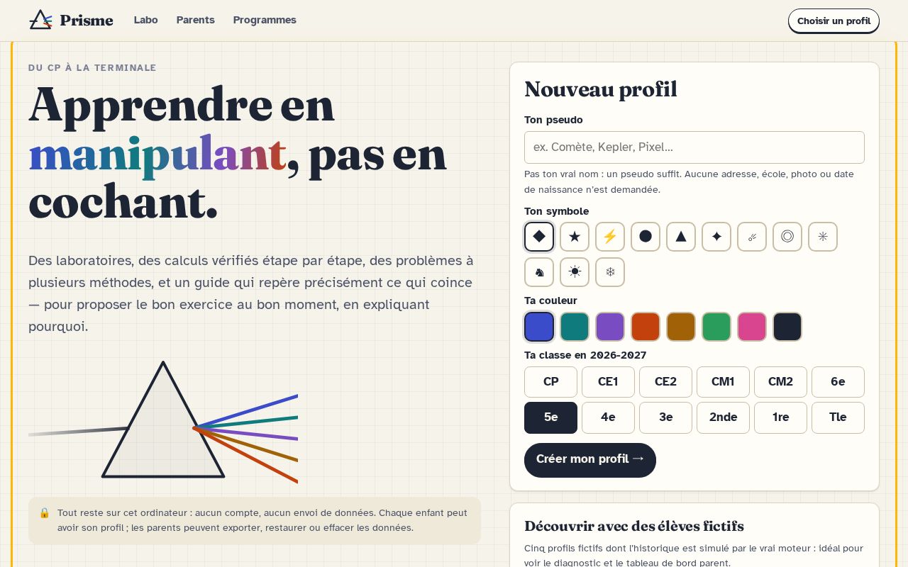 Preview of Prisme Apprendre