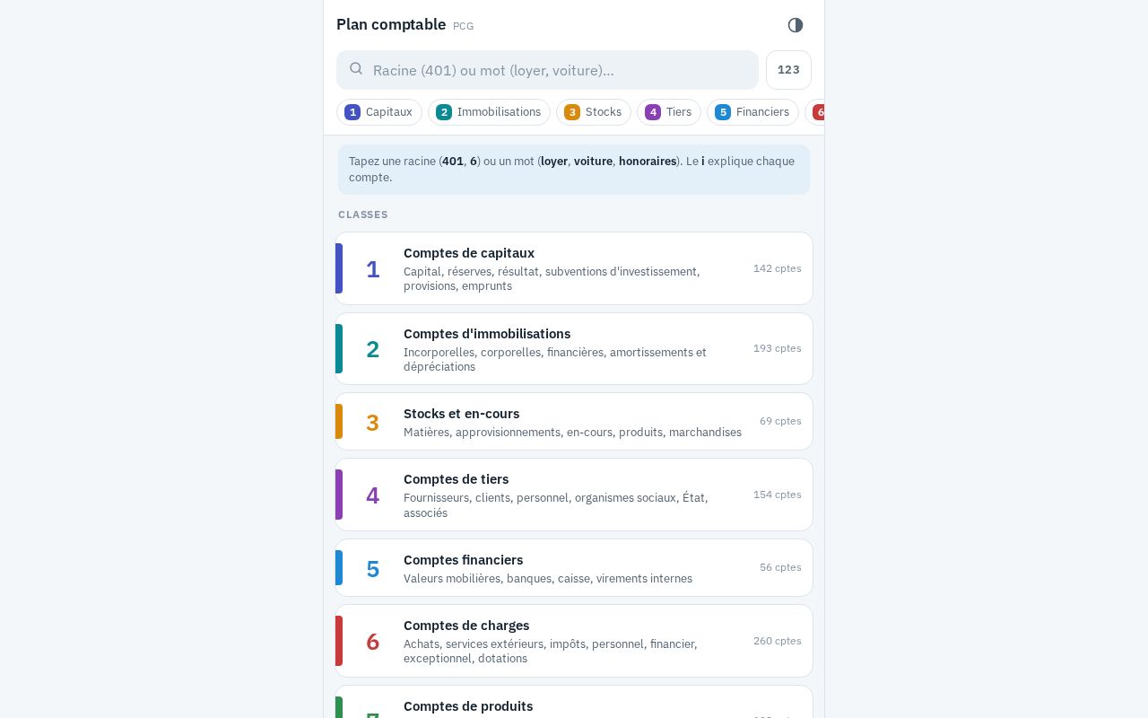 Preview of Plan comptable général de poche : application interne du cabinet