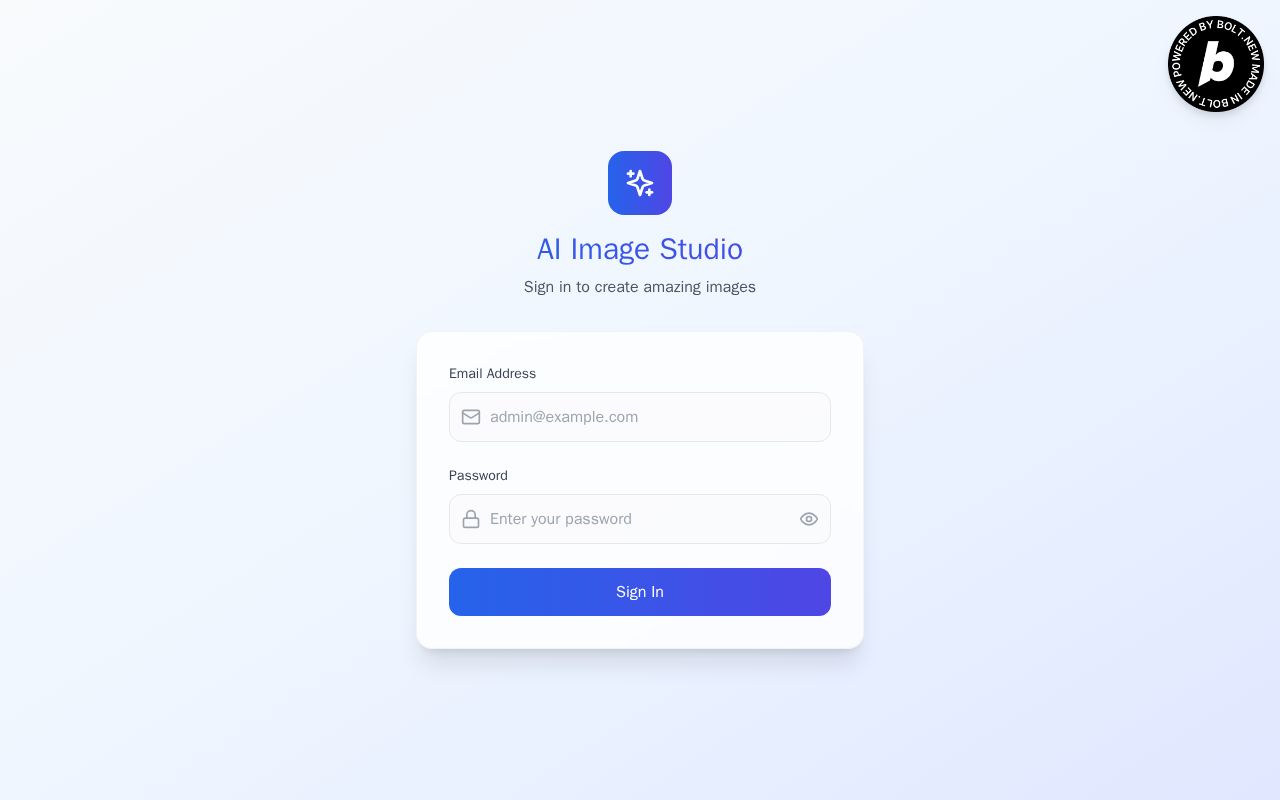 Preview of Image generation using AI Image Studio