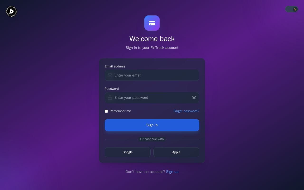 Preview of FinTrack