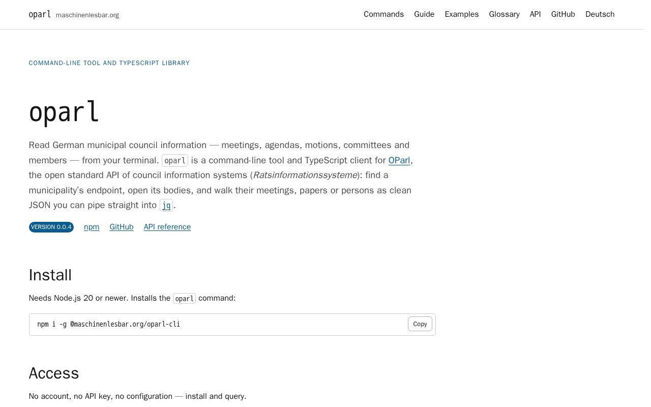 Preview of Oparl Cli