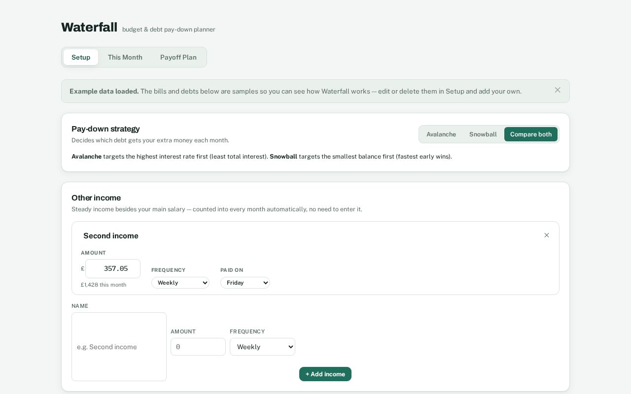 Preview of Waterfall Planner