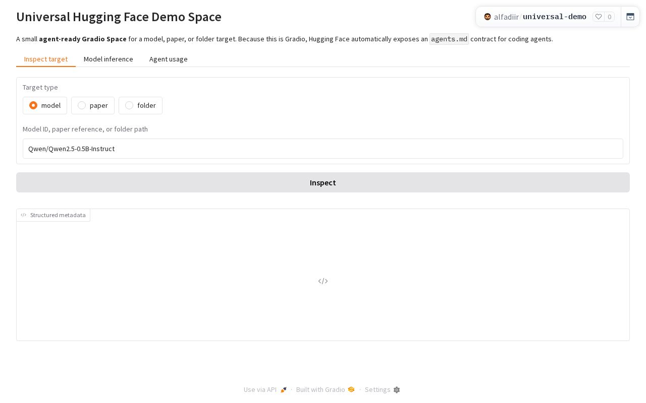 Preview of Universal Agent-ready Demo