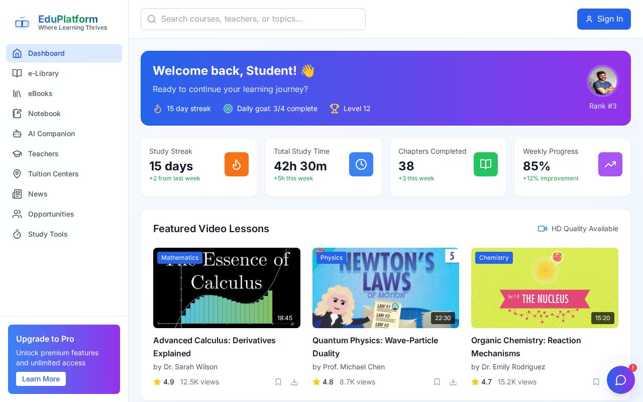 Preview of EduPlatform