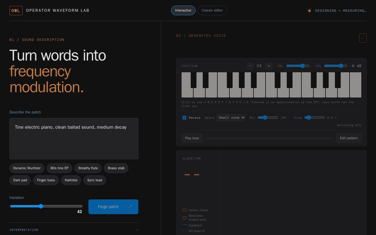 Preview of Owl Operator Waveform Lab