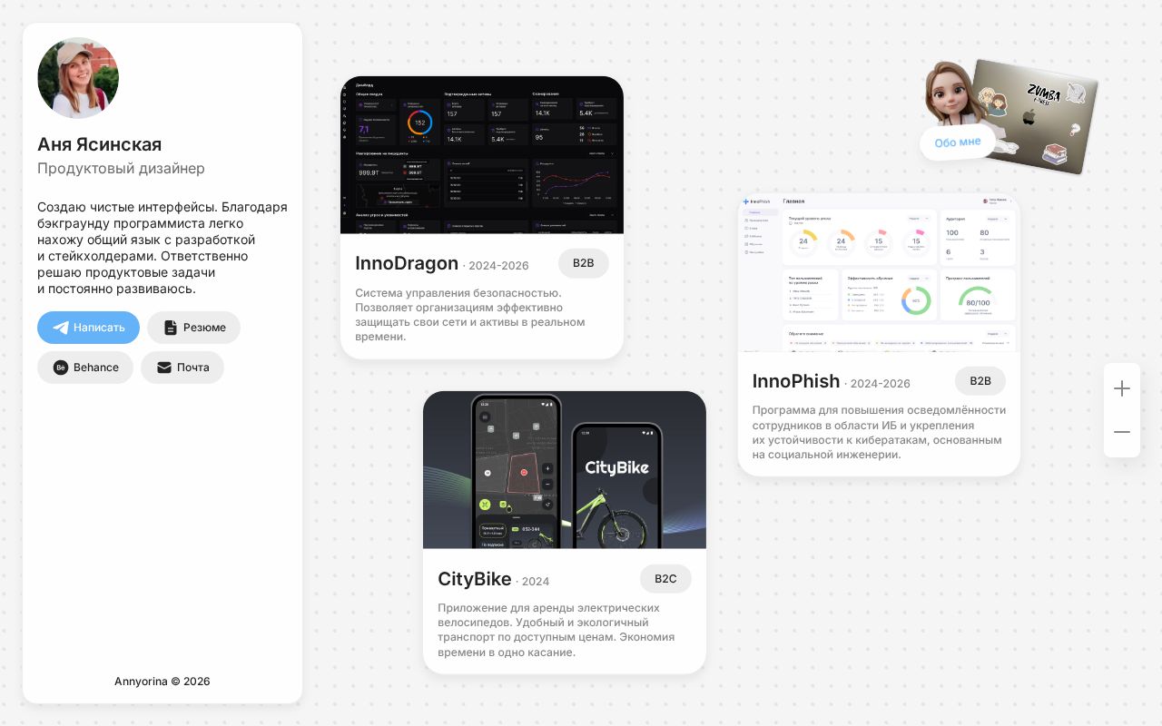 Preview of Portfolio canvas + design system (Annyorin)