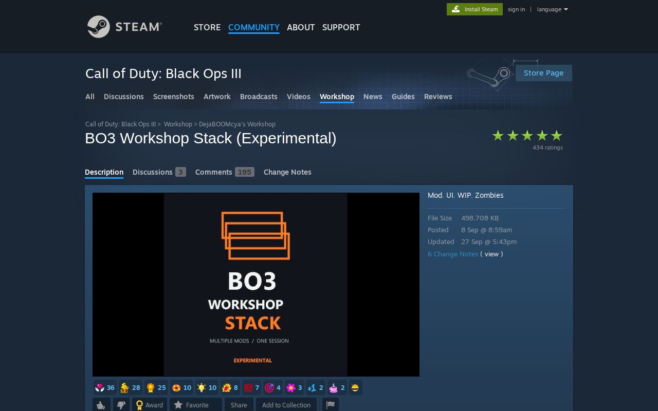 Preview of BO3 Workshop Stack Issues