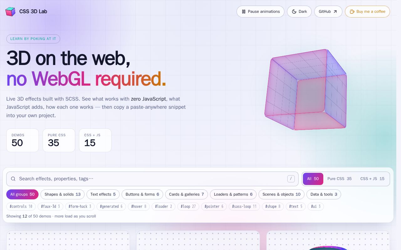 Preview of Css 3d Lab