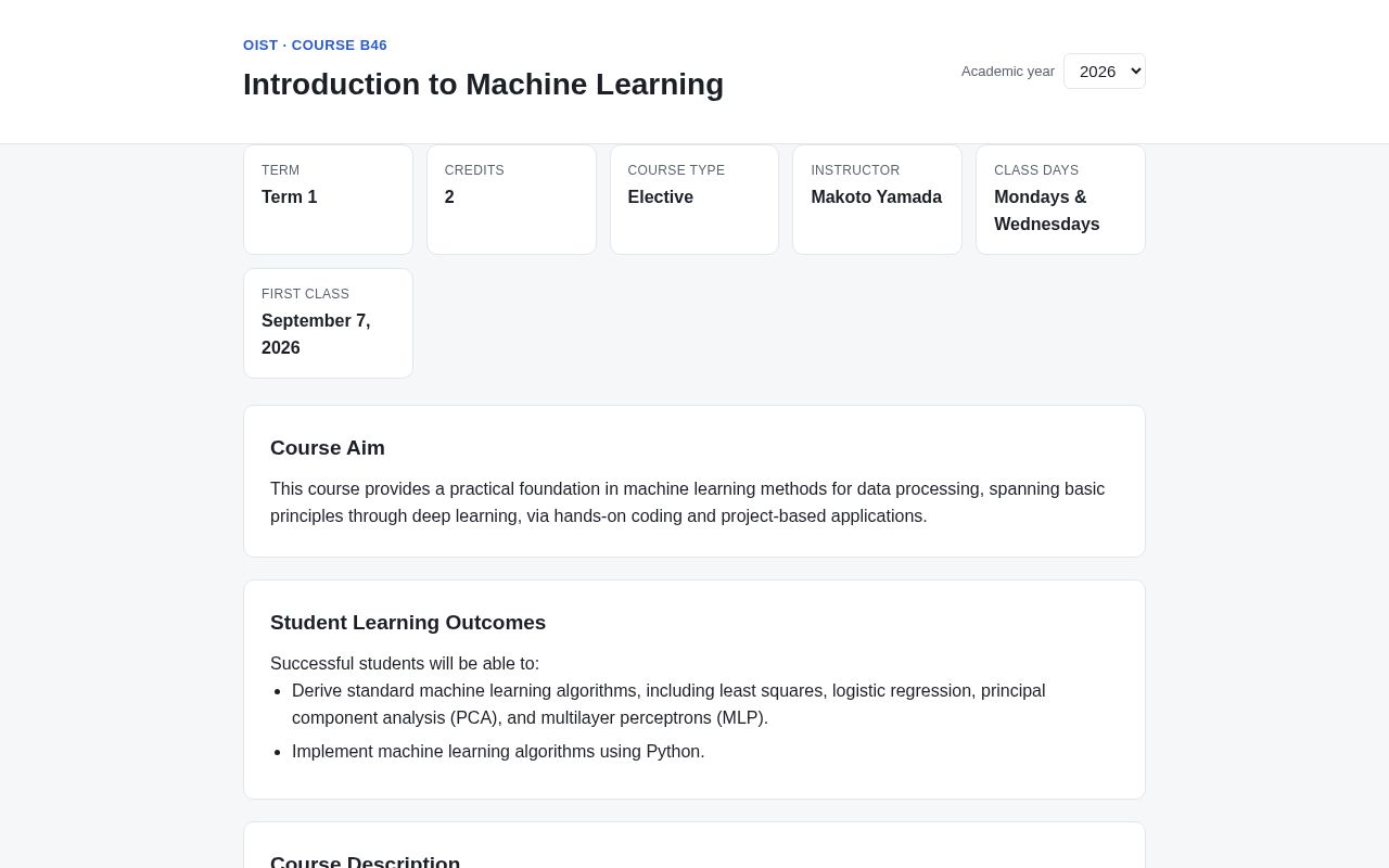 Preview of MLcourse