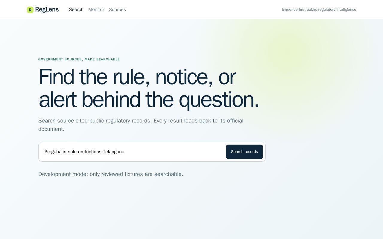 Preview of RegLens Regulatory Intelligence
