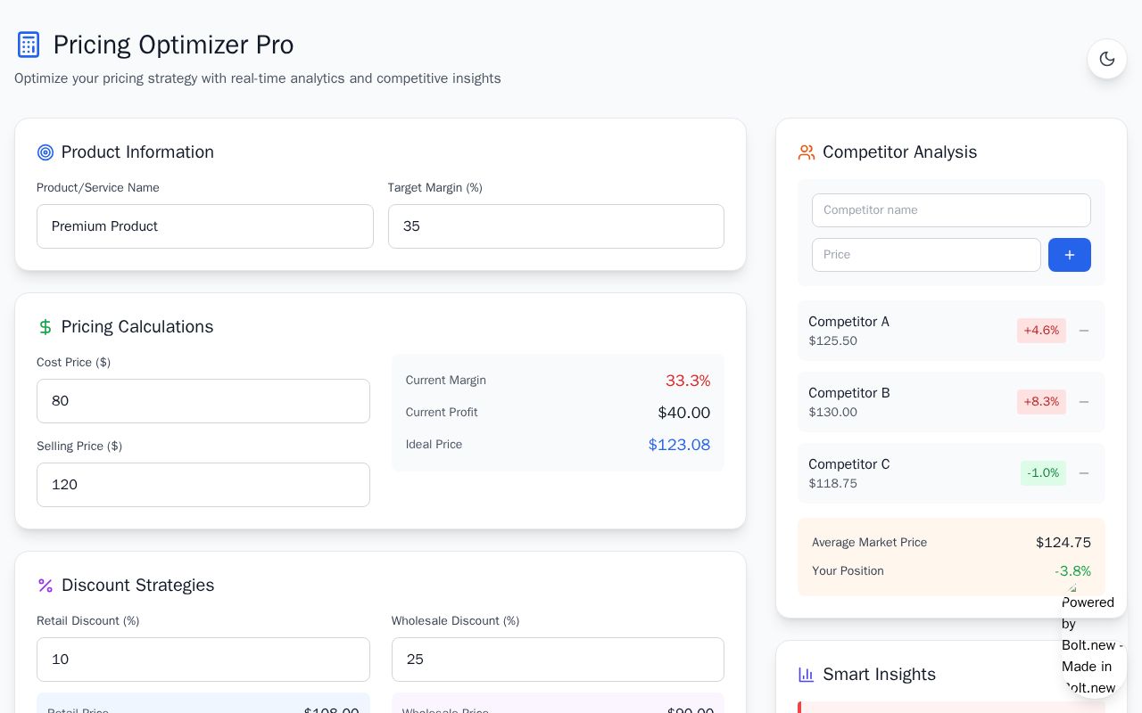 Preview of Pricing Optimizer Pro