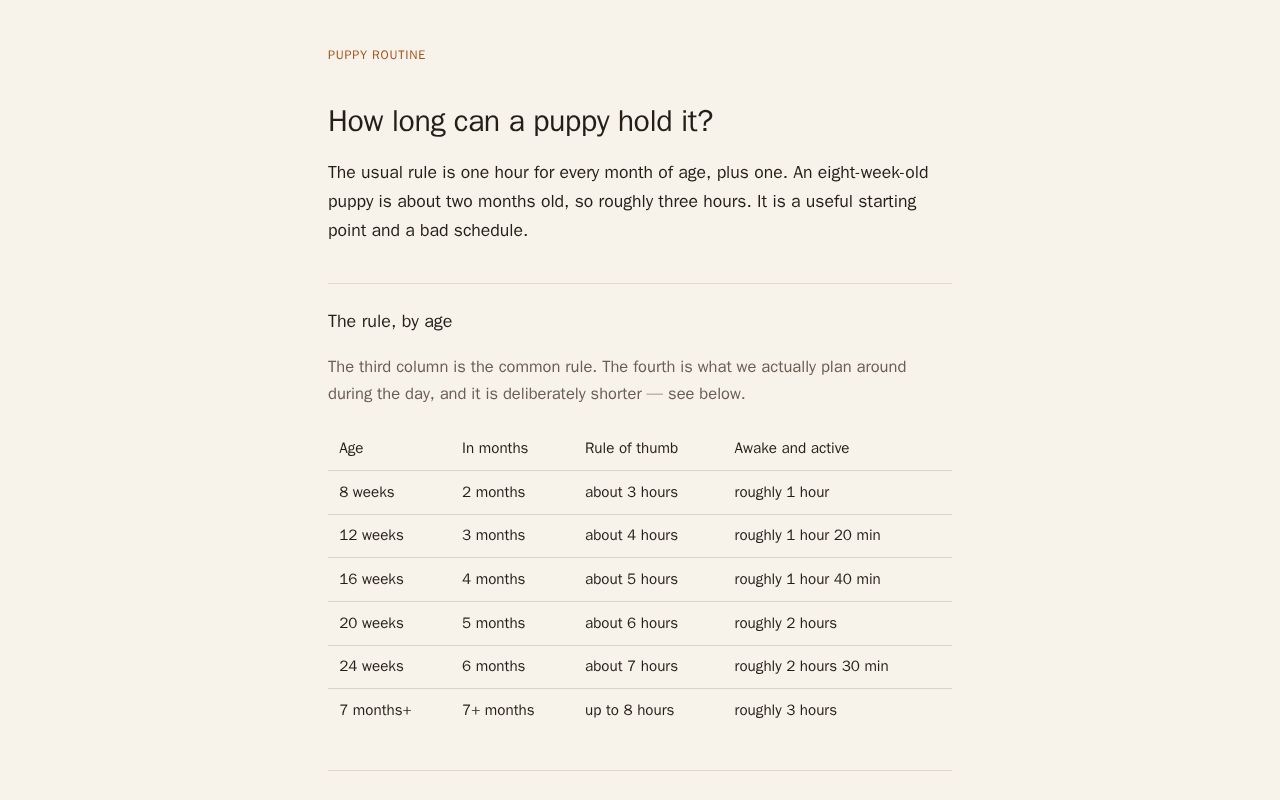 Preview of Puppy Potty Schedule
