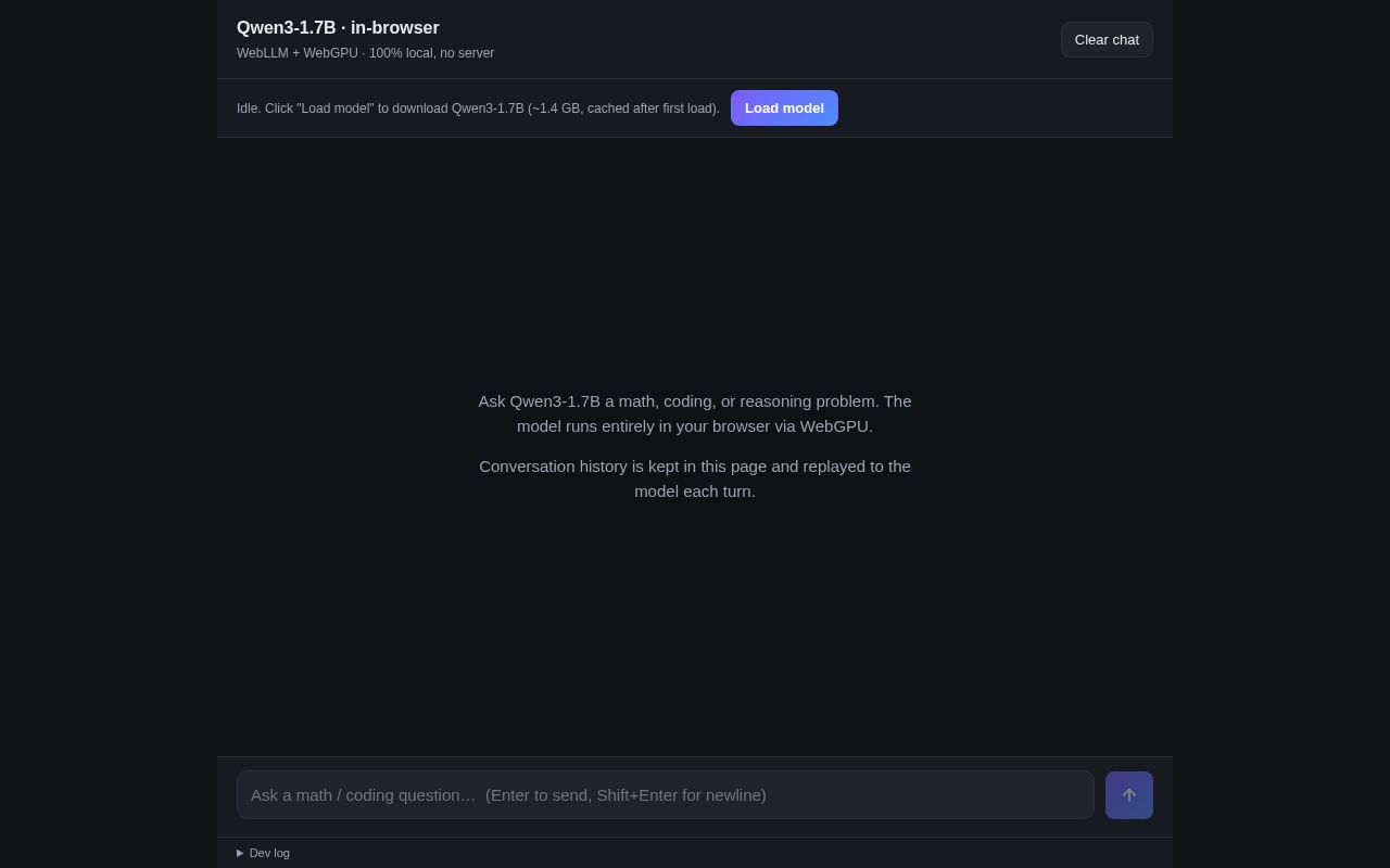 Preview of Webllm Qwen3 Chat