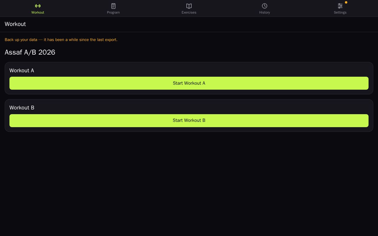 Preview of Workout Tracker