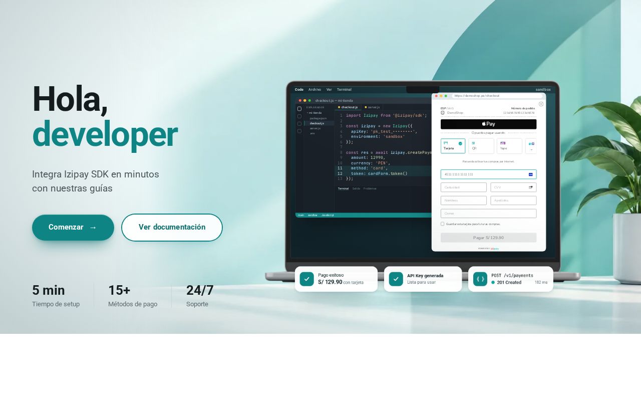 Preview of Izipay Developers Hero